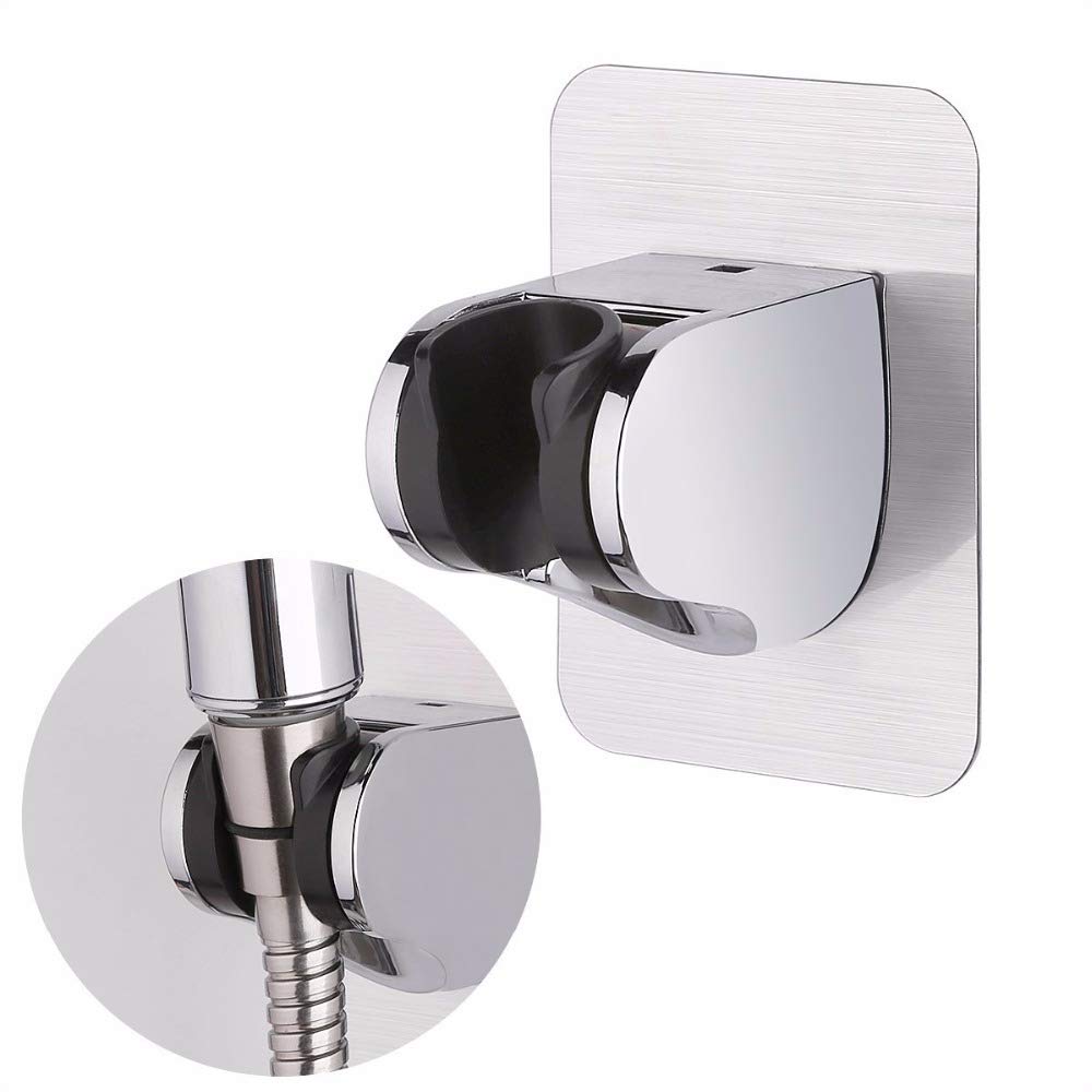 Clarmonde Adjustable Bathroom Shower Head Bracket Wall Mount Mounted Holder ABS Chrome (Bracket 03)