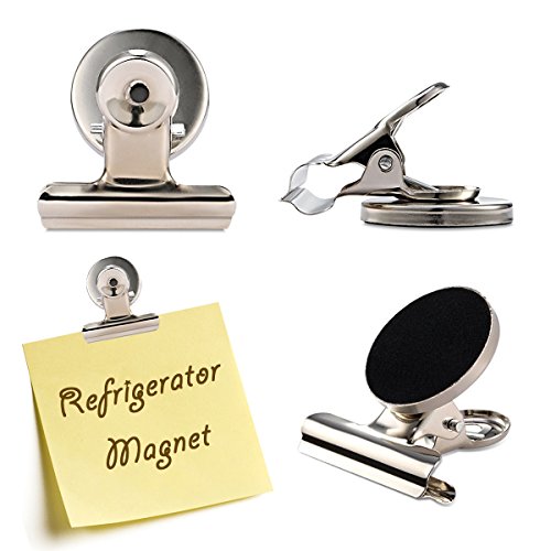 Enthur Refrigerator Magnets [UPGRADED] Strong Heavy Duty 31mm Wide Refrigerator Magnet Hook Clips Fridge Magnets Kitchen Magnets Calendar Magnets for House Office Personal Use,Silver, 12 Pack - Thumbnail 2