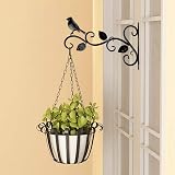 Lanjue Black Steel Hanging Basket Bracket with Screws Outdoor Wall Mount view 5
