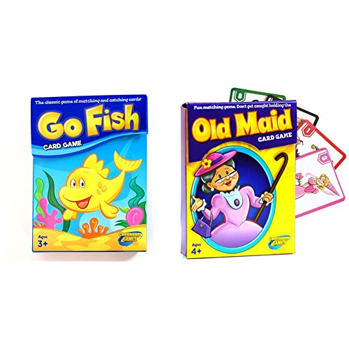 Continuum Games Go Fish Classic Card Game Fun for Children Age 3 and Up , Blue & Old Maid