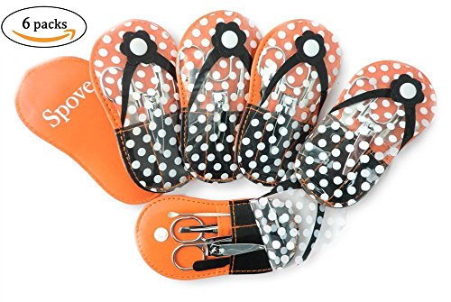 Spove Shoe Polka Dot Flip Flop Design Manicure Kit Shape Personal Care Manicure Set pack of 6 Orange