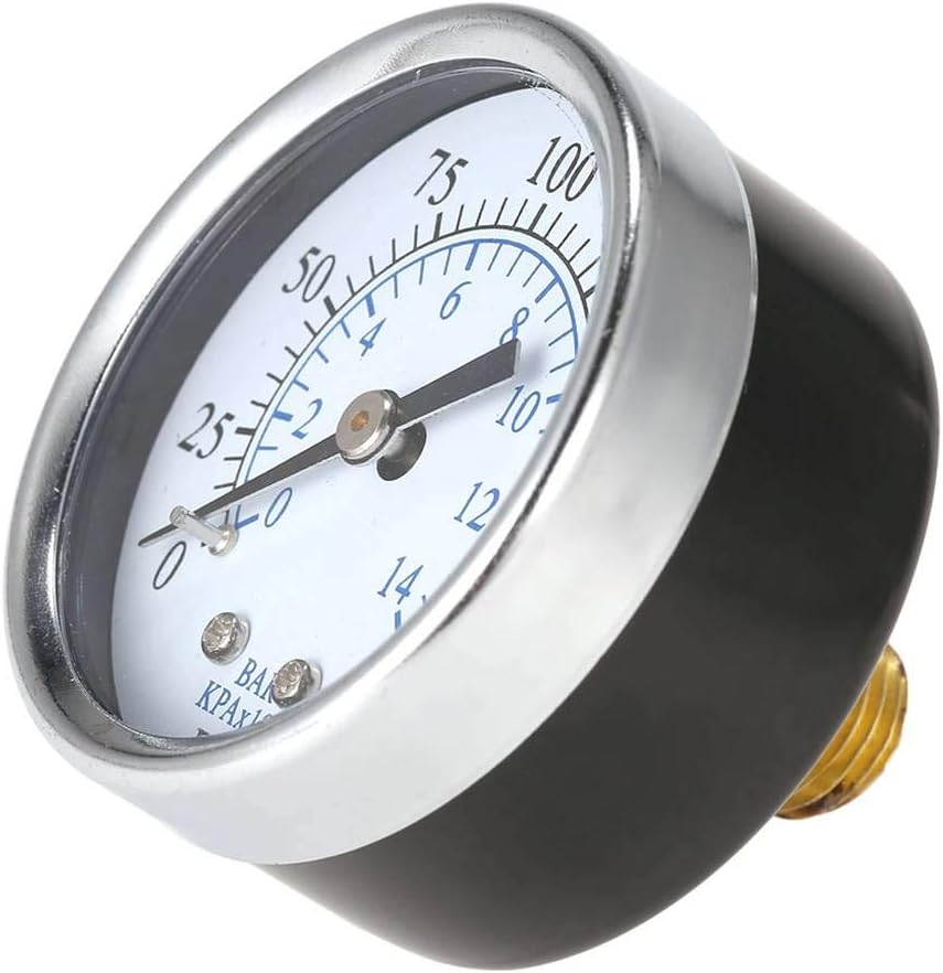Manometro Per Compressore Aria I.E.E 0-200 Psi - Doppia Scala, Attacco Laterale 1/4 NPT, Diametro 2 Pollici