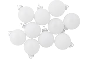 Northlight 10ct White Shiny and Matte Glass Ball Christmas Ornaments 1.75" (45mm)