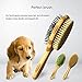 HaloVa Pet Comb, Professional Double Sided Pin & Bristle Bamboo Brush for Dogs & Cats, Grooming Comb Cleans Pets Shedding & Dirt for Short Medium or Long Hair