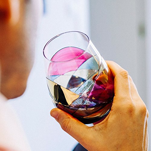 Antoni Barcelona Stemless Wine Glasses 21oz Mouth Blown Hand Painted
