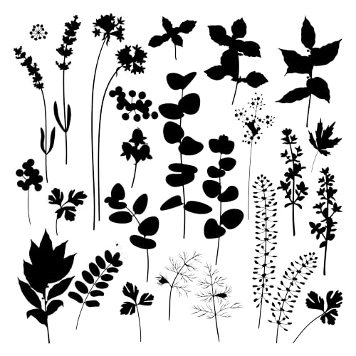 Wild Flowers Set Reusable Stencil A3 A4 A5 & Bigger Sizes Shabby Chic / Wild1 (PVC Reusable Stencil, A4 Size - 210 x 297 mm, 8.3 x 11.7 in)