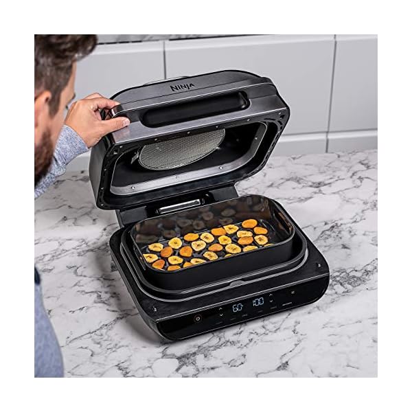 Ninja Foodi MAX Health Grill and Air Fryer [AG551UK], 3.8 L, Grey/Silver