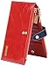 Genuine Leather Wallet for Women Credit Card Holder Wallets Zipper Purse with RFID Blocking Red
