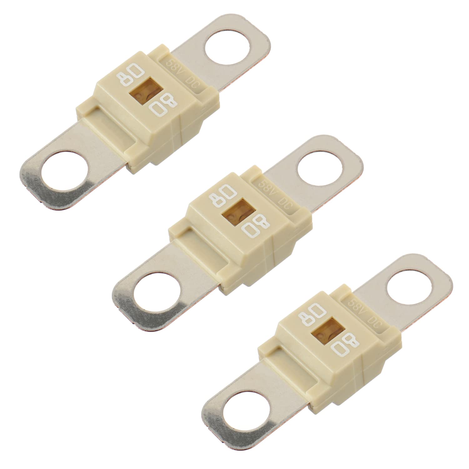 BOJACK AMI/Midi High Current 80A Fuse - Bolt-on Fuse 80 Amp for Cars, Trucks, Construction Vehicles, Buses, Caravans (Pack of 3) โ image 1