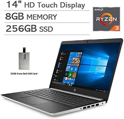 2020 HP Pavilion 14” HD Touchscreen Laptop Computer, AMD Ryzen 3-3200U Processor, 8GB DDR4 RAM, 256GB SSD, HD Audio, AMD Radeon Vega 3 Graphics, HD Camera, HDMI, Windows 10 S, Silver, 32GB USB Card 1 2020 HP Pavilion 14” HD Touchscreen Laptop Computer, AMD Ryzen 3-3200U Processor, 8GB DDR4 RAM, 256GB SSD, HD Audio, AMD Radeon Vega 3 Graphics, HD Camera, HDMI, Windows 10 S, Silver, 32GB USB Card