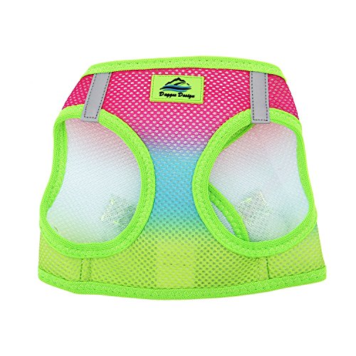 American River Rainbow Ombre Ultra Choke Free Harness Vest and bags set - Dog Sizes XS thru 3XL (Medium - Chest 16"-19", Rainbow)