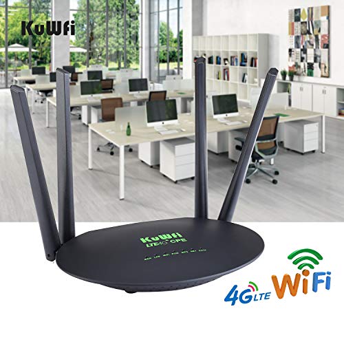 Router-4GLTE-WiFi-300MbpsKuWFi-Routercon-Ranura-Compatible-con-la-mayoria-de-operad-para-Tarjeta-SIM-con-una-Potente-Antena-4pcs-sin-Necesidad-de-configuracionRouter-WiFi-Cat4-Compartir-32-usuarios