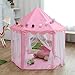 Princess Castle, Princess Tent, Hexagonal Fairy Princess Castle Tent with LED Star Lights Indoor and Outdoor Fun Play Area for Babies Children. 55in x 53in (DxH) (Pink)