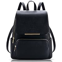 Leather Backpack, COOFIT Womens Backpack Black PU Leather Backpack Ladies Shoulder Bag Casual Travel Daypack