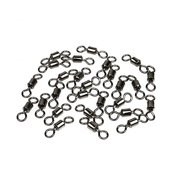 SHELURE-Rolling-Barrel-Swivels-For-Fishing-162LB-to-1323LB-Pack-of-100