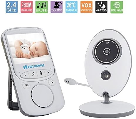 Video Baby Monitor Digital Camera 24 Hours Standby Night Vision Video Monitor 2.4 inch Large Screen Temperature Monitor for Baby Security Corner Shelf for Kids Parents Baby Home Bedroom