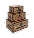 Deco 79 Decorative Storage Chest Luggage, Dorm, Living Room, Bedroom Vintage MDF Trunk, S/3 17