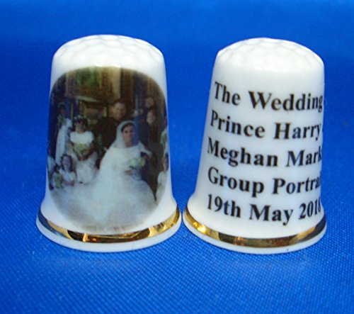 Birchcroft Porcelain China Collectable Thimble - Prince Harry & Meghan Markle Wedding Bridesmaids Box