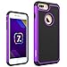 iPhone 8 Plus Case, iPhone 7 Plus Case, OEAGO [Drop Protection] [Shock Proof] Hybrid Dual Layer Rubber Plastic Impact Defender Rugged Hard Case Cover Shell for Apple iPhone 8 Plus / 7 Plus - Purple
