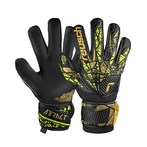 Reusch Attrakt Infinity Finger Support Flexible Protective Goalkeeper Gloves Men and Women Football Gloves for Adults with Finger Protection Perfect for Artificial Grass