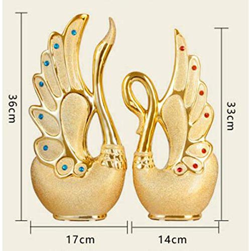 Tongboshi Home Decoration, Jingdezhen Ceramic Jewelry Crafts, Home Living Room TV Cabinet Decorations, Porch Wine Rack Wine Cabinet Office Home, Bookshelf Decoration, Wedding Gifts, swan Suit - Thumbnail 2