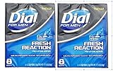 Dial for Men Fresh Reaction, Sub Zero Glycerin Bar Soap, 4 Oz Bars, 8 Ct. (2 pack)
