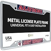 Desert Cactus Liberty University Car Accessories Flames Metal License Plate Frame and Tag Holder for Front or Rear of Car (Alumni)