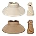 BMC 2pk Womens Roll Up Collapsible Travel Outdoor Straw Sun Hats: Tan + Khaki