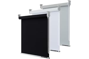 LINKCOO 100% Blackout Roller Window Shades, Room Darkening Window Blinds with Thermal Insulated Fabric, Roll Pull Down Shades for Home and Office (Black - Width 10", Max Drop Height 79")