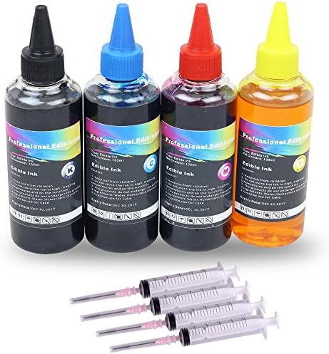 INKOA Edible Ink Replenishment Kit Refill 4 Pack - 400ml - Bottles