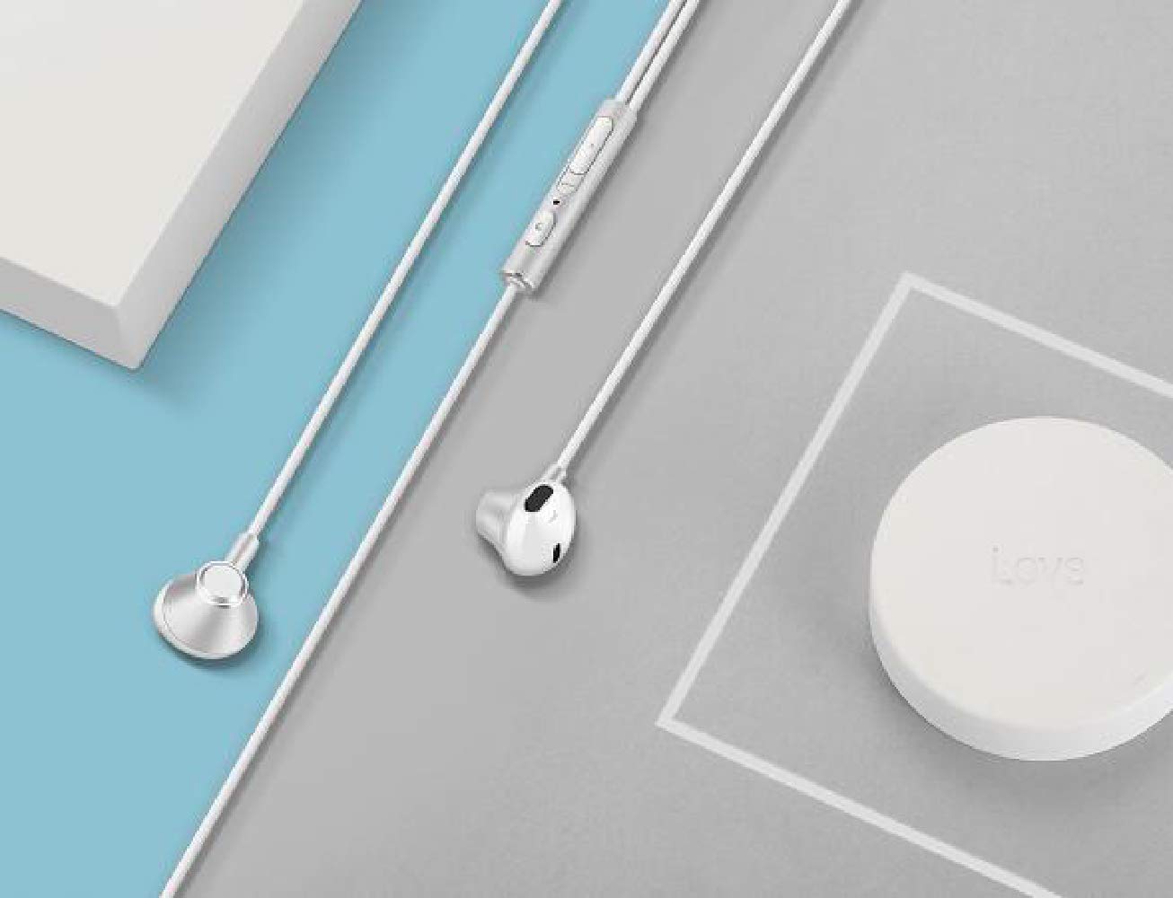 Noise Isolating In Ear Earphones Headphones with Microphone Pure Sound Powerful Bass Wired Earbuds Headset Compatible with iPhone iPad Samsung Honor Huawei Galaxy-(Gray)