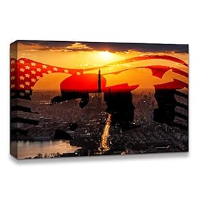 Canvas Wall Art Memorial Day Painting Artwork for Home Prints Framed - 12x18 inches