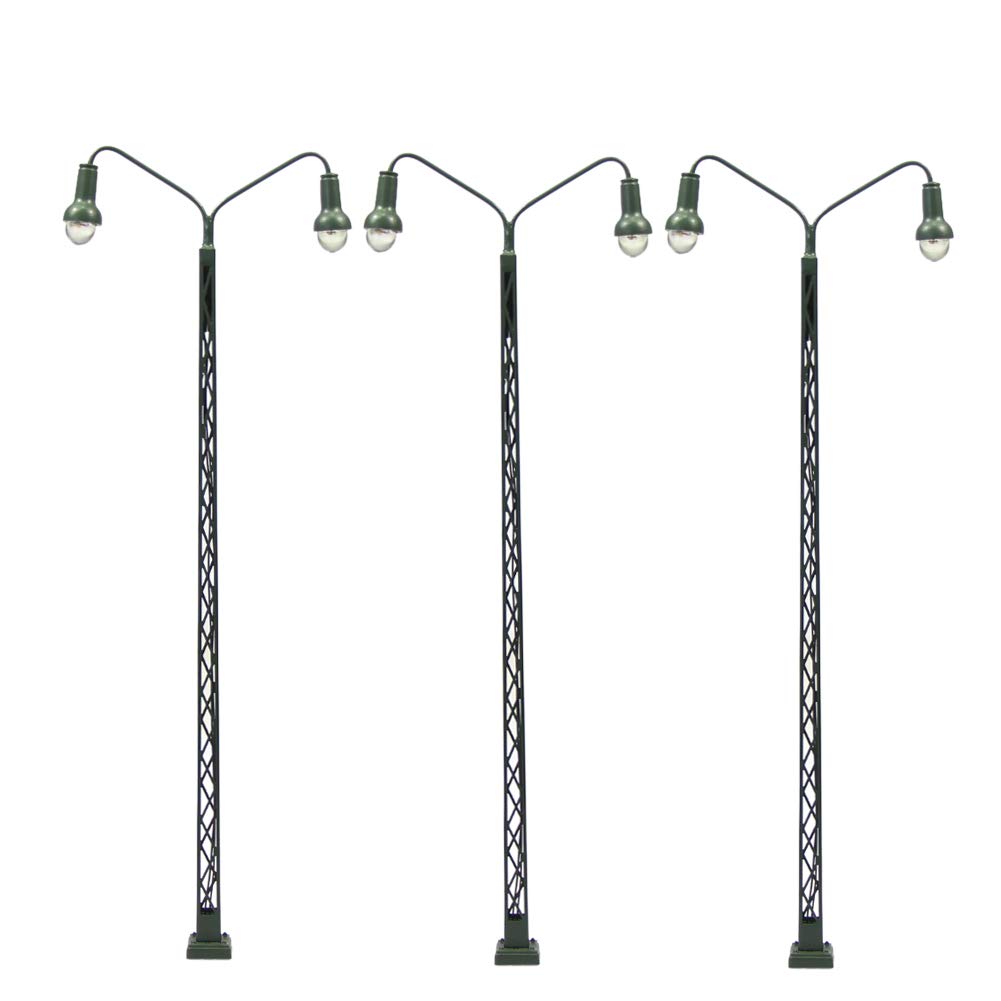 LQS41 3pcs Model Railway operating lights Lattice Mast lamp Track light HO Scale LED lights model building kit