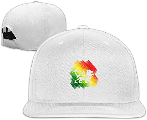 Vsricco Reggae Rasta Flag Lion Baseball Cap Adjustable Trucker Hat White
