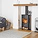 VonHaus 4-Blade Heat Powered Wood Stove Fan with Temperature Gauge - Ultra Quiet Fireplace Wood Burning Eco Fan for Efficient Heat Distribution – Black