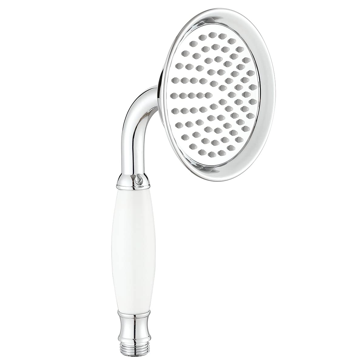 Ownace Victorian Brass Shower Head Larger Size 4.25 Inch Traditional Chrome Brass&Ceramics Telephone Hand Shower Head for Bathroom Set — image 1