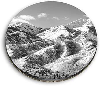 Destination 43698 - Imanes redondos de MDF - BW - Utah Wasatch