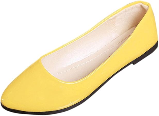 ladies yellow flat shoes