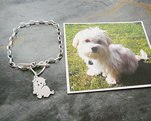 Custom Dog Chain Bracelet, 925 Sterling TaGette Silhouette made from your pet photo memorial Jewelry