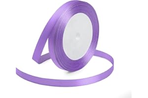KMER LIFE 3/8 Inches x 25 Yards Solid Lavender Satin Ribbon, Perfect for Crafts, Wedding Decor, DIY Hair Accessories, Sewing, Gift Package Wrapping and More
