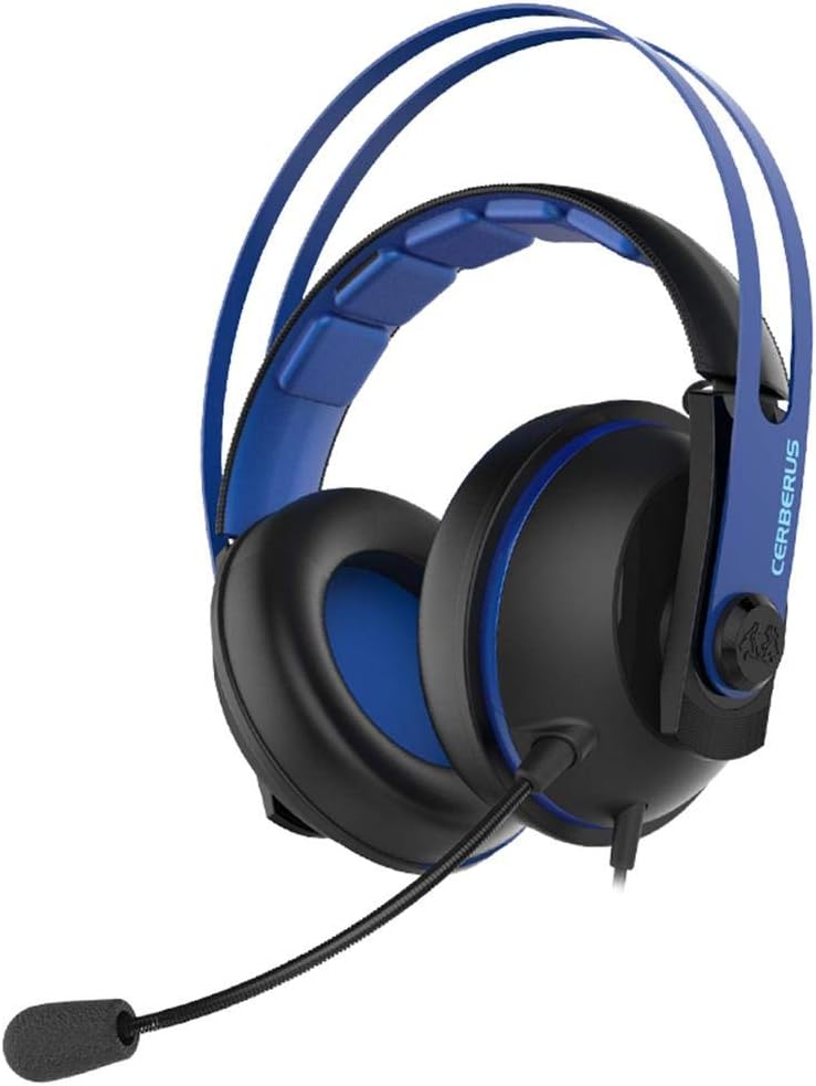 ASUS Cerberus V2 3.5mm Wired Over-Ear Gaming Headphone with Dual-Mic (Blue)