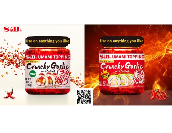 S&B UMAMI TOPPING GARLIC SPICY, 3.88 OZ