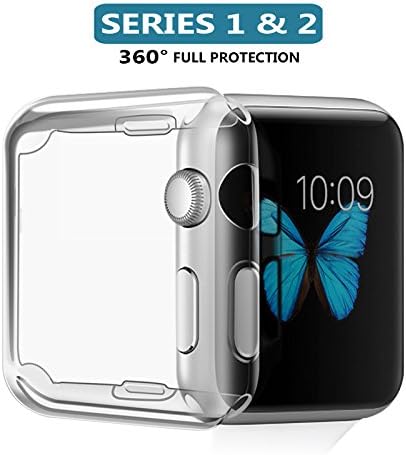 Apple Watch Case Both for Series 1 and 2, TIVTO Apple Watch TPU Screen Protector All-around Protective 0.3mm ultra-thin Case for iWatch All Models (Apple Watch 1/2 Case 42MM)