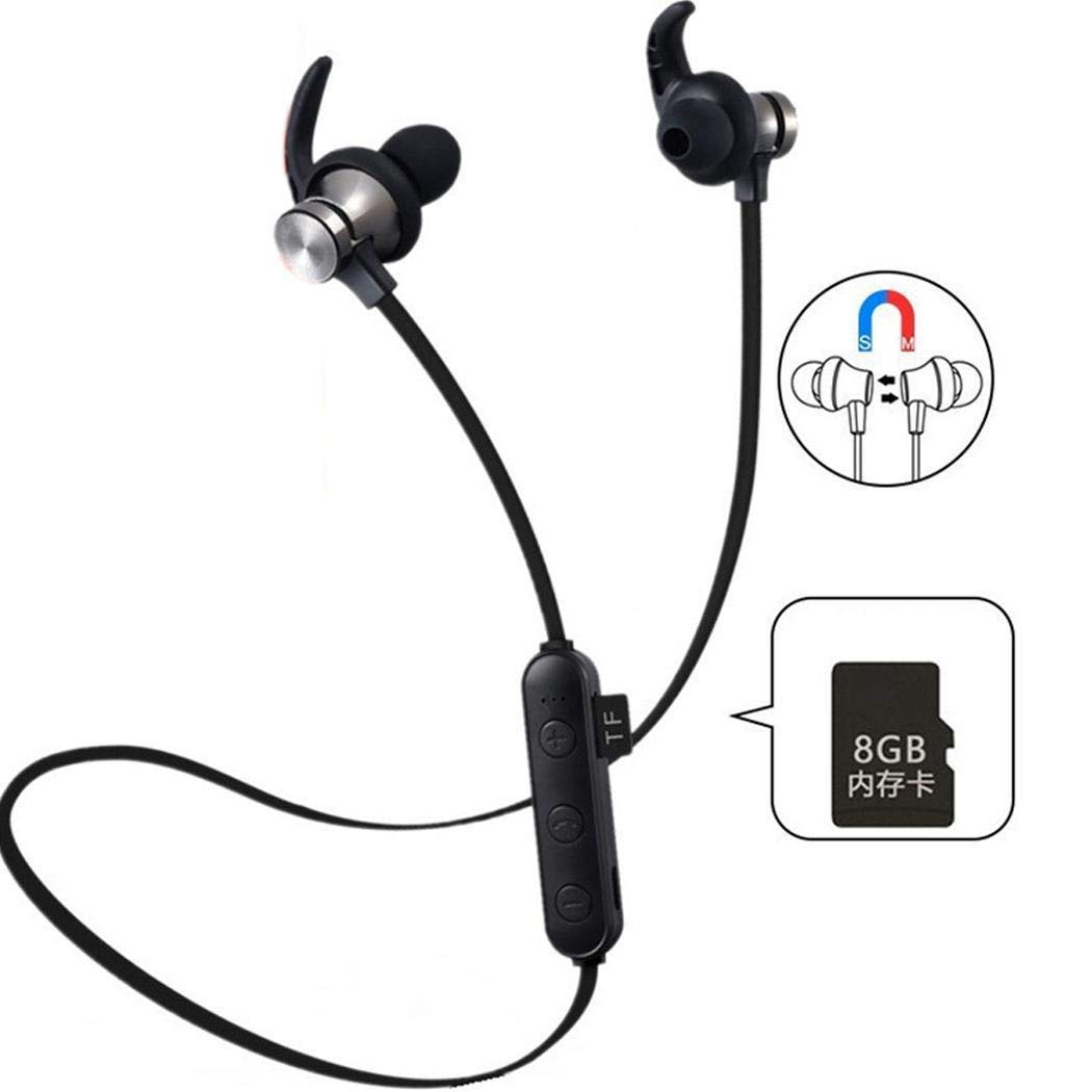 pairris Auriculares magnéticos Deportivos con Banda para el Cuello Auriculares estéreo inalámbricos bilaterales inalámbricos Bluetooth Auriculares
