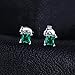 JewelryPalace Square 0.6ct Simulated Emerald Stud Earrings for Women, Green Solitaire Simulated Gemstone 925 Sterling Silver 14k White Gold Plated Earrings for Women, Anniversary Earrings for Her