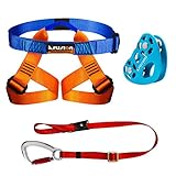 Fusion Climb Kids Backyard Zip Line Kit Harness Lanyard Trolley Bundle FK-K-HLT-01