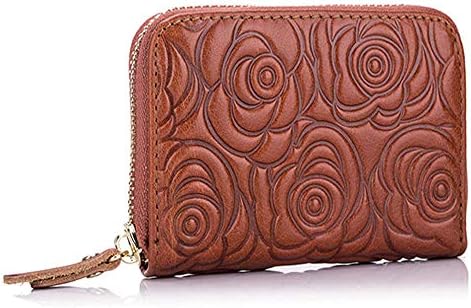 Women’s RFID Blocking Credit Card Holder Genuine Leather Cute Small Zipper wallet