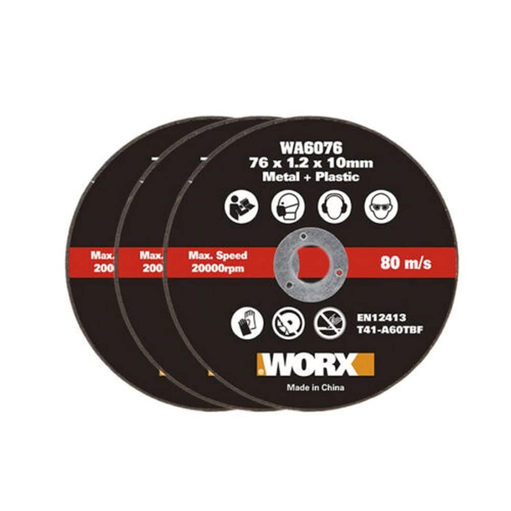 WORX WA6076.3 x3 76mm Metal Cutting Blades for WX801 Chopper