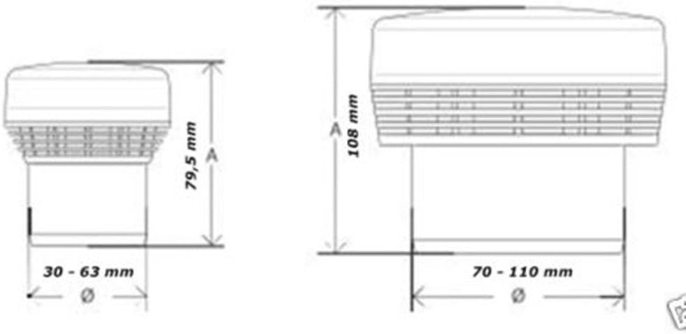 Capricorn Ventilation Valve for Sanitary Systems DN 70 110, 9-2730-070-10-03-01, White, Small, klein - Image 3