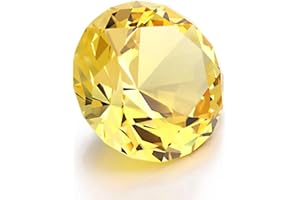 Yiasangly 60mm Crystal Glass Diamond Shaped Decoration, Crystal Diamond Paperweight Jewelry for Home Office Decor, Wedding Centerpieces Decoration, Valentine's Day Gift - Gold